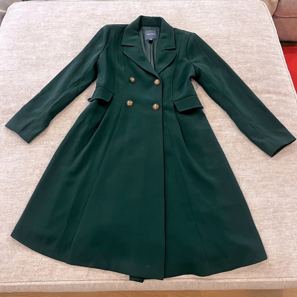 ModCloth Green “Along for the Ride” Crepe Coat size M - Picture 2 of 7